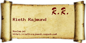 Rieth Rajmund névjegykártya